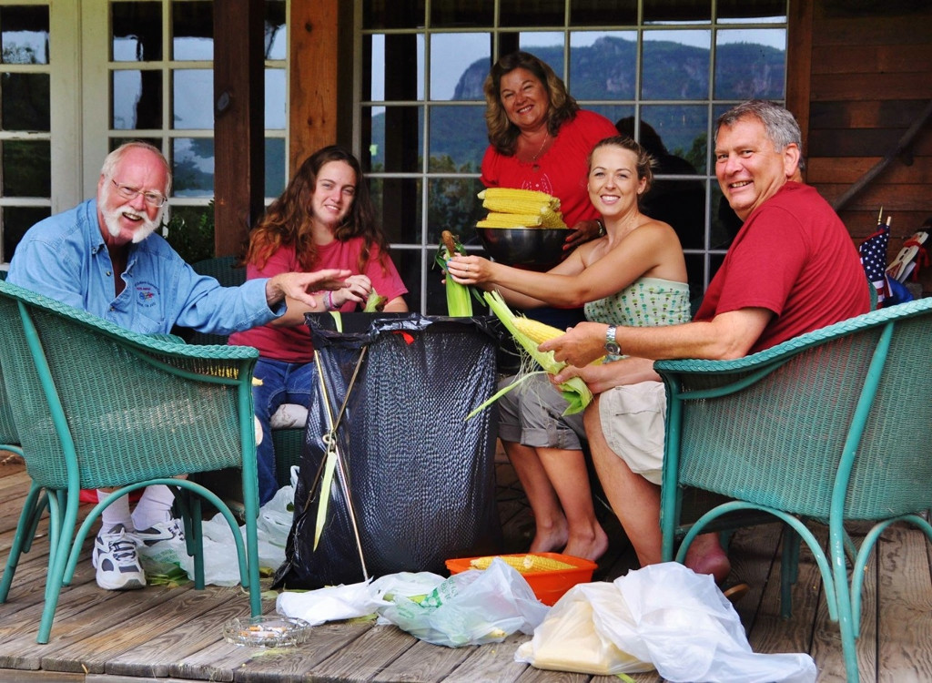 Corn shucking at the Inn photo