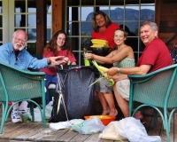 Corn shucking at the Inn photo