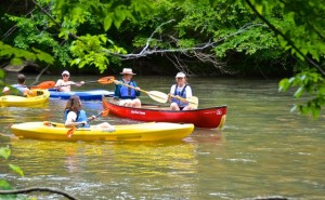 kayaking on the Dan River at Hanging Rock State Park